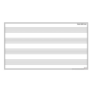 Music-Lined Magnetic Whiteboard w/ Aluminum Frame